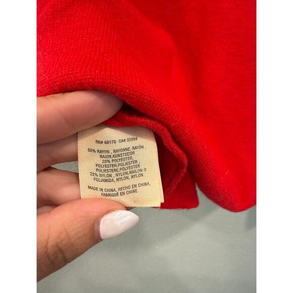 Moth Anthropology Red Anais Bell-Sleeve Pullover - Sz Small - Picture 5 of 7